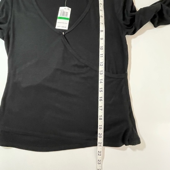 Self E NWT Women's Jr’s Black Surplice Long Sleeve Top - Picture 4 of 10